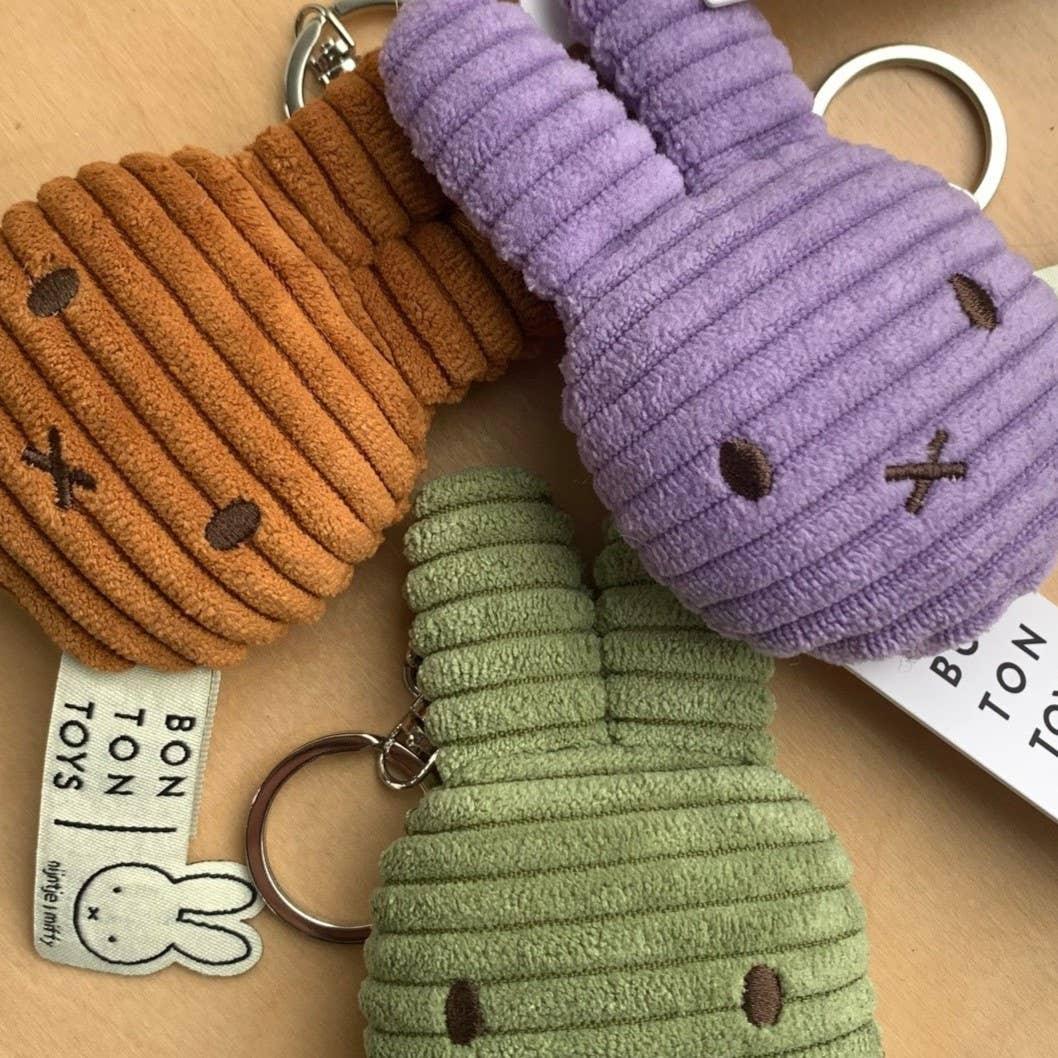 Porte-clés Miffy Plat en Velours Côtelé Éco – Cinnamon – 10 cm