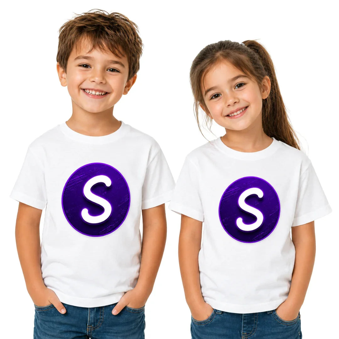 T-shirt Enfant Blanc avec Logo SHIPPSHOP