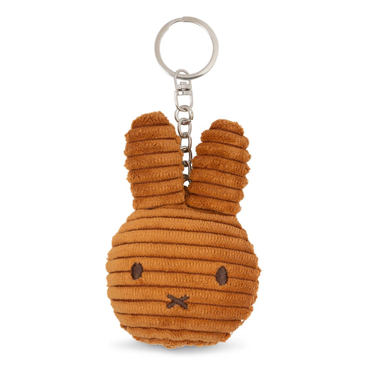 Porte-clés Miffy Plat en Velours Côtelé Éco – Cinnamon – 10 cm