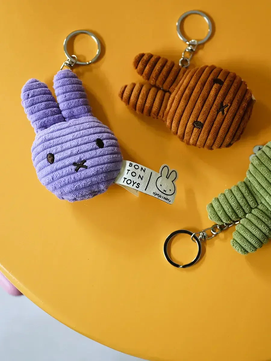 Porte-clés Miffy Plat en Velours Côtelé Éco – Cinnamon – 10 cm