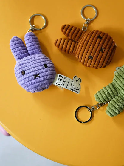 Porte-clés Miffy Plat en Velours Côtelé Éco – Cinnamon – 10 cm